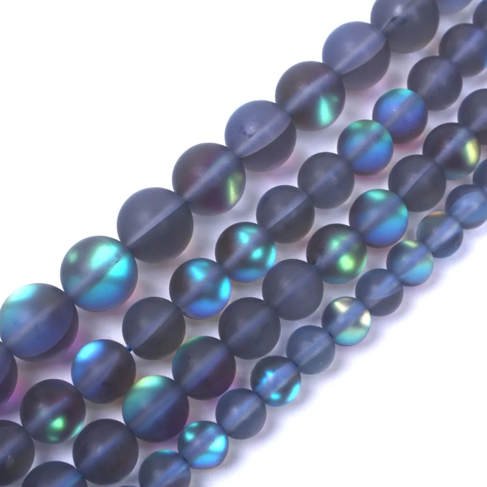 

6 8 10mm Dull Polish Matte Gray Glass Luminous Beads Frosted charm beads for jewelry making material to Bracelet Necklace maker