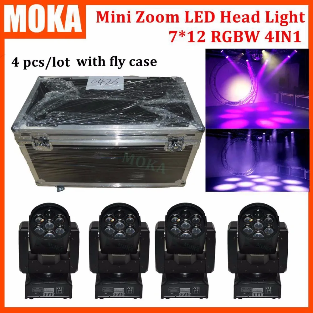 4 Pcslot 712W Zoom LED Moving Head Stage Light with flight case dmx 512 Master-slave control LED high power RGBW 4 Pcslot 712W Zoom LED Moving Head Stage Light with flight case dmx 512 Master-slave control LED high power RGBW
