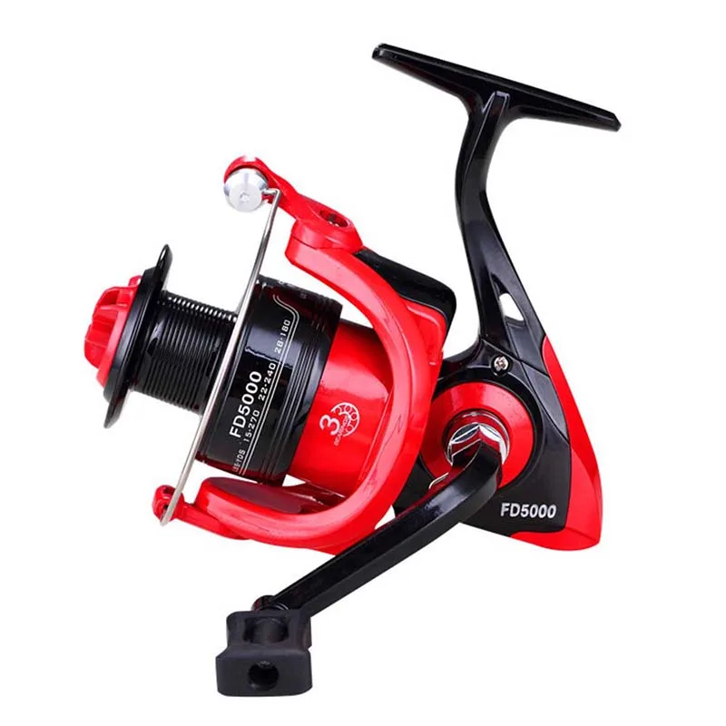 

Plastic Fishing Reel Spinning Reel Handle FD1000-6000 Spinning Fishing Reel Durable Left And Right Hand Exchange Black With Red