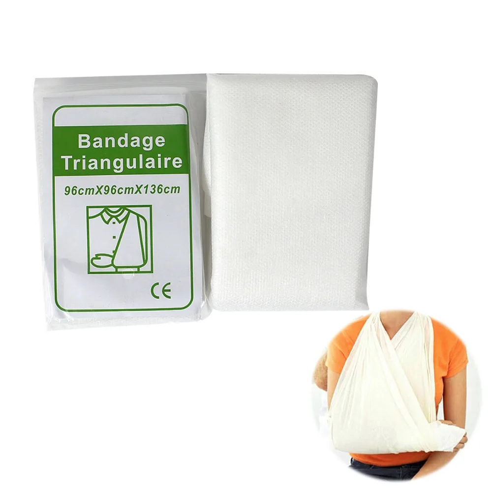 5pcs Non-woven Triangle Bandage Medical Burn Dressing First Aid Kit Wrap Bandage Fracture Fixation Emergency Bandage Wound Care
