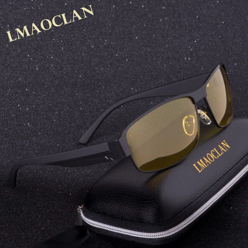 

Mens Polarized Night Driving Sunglasses Women Brand Designer Yellow Lens Night Vision Driving Glasses Goggles Reduce Glare