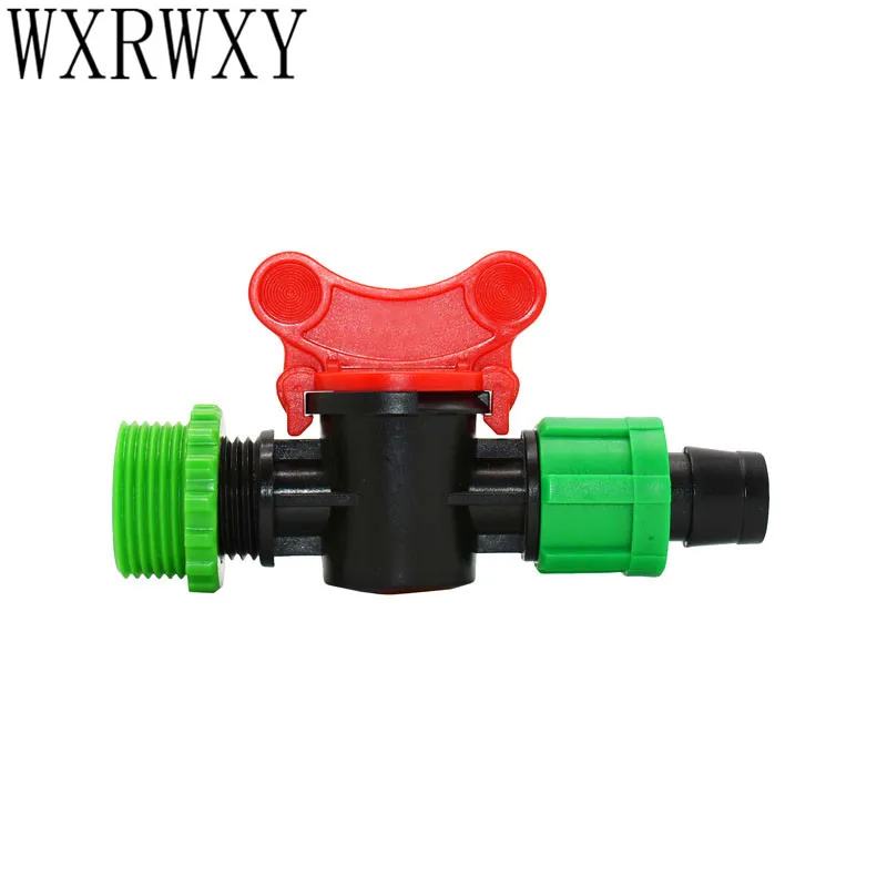 

wxrwxy Male 1/2 to the 5/8 drip tape 3/4 irrigation valve Waterstop valve Garden tap Thread connector 16mm drip tape 1pcs