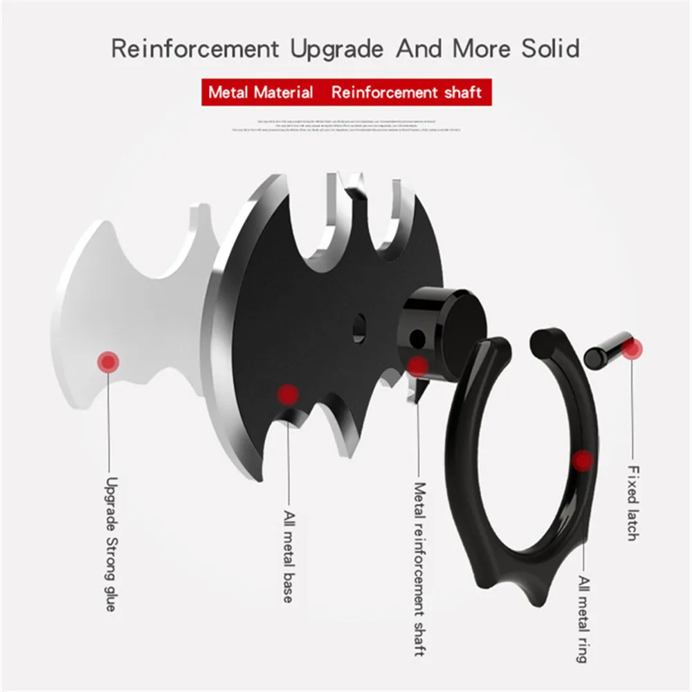 Bat 360 Degree Rotate Metal Universal Finger Ring Smartphone Mobile Cell Phone Hand Stand For iPhone 6/Samsung S9/Xiaomi Holder Bat 360 Degree Rotate Metal Universal Finger Ring Smartphone Mobile Cell Phone Hand Stand For iPhone 6/Samsung S9/Xiaomi Holder
