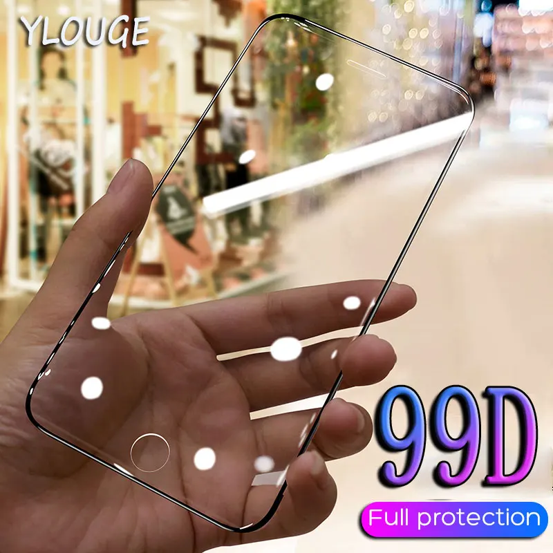 99D защитное закаленное стекло для iPhone 6 6s 7 8 Plus X 10 Защитное экрана изогнутая пленка