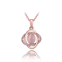 opal pendant N829# rose gold chain fashion necklaces for women 2014 gold colar masculino necklaces