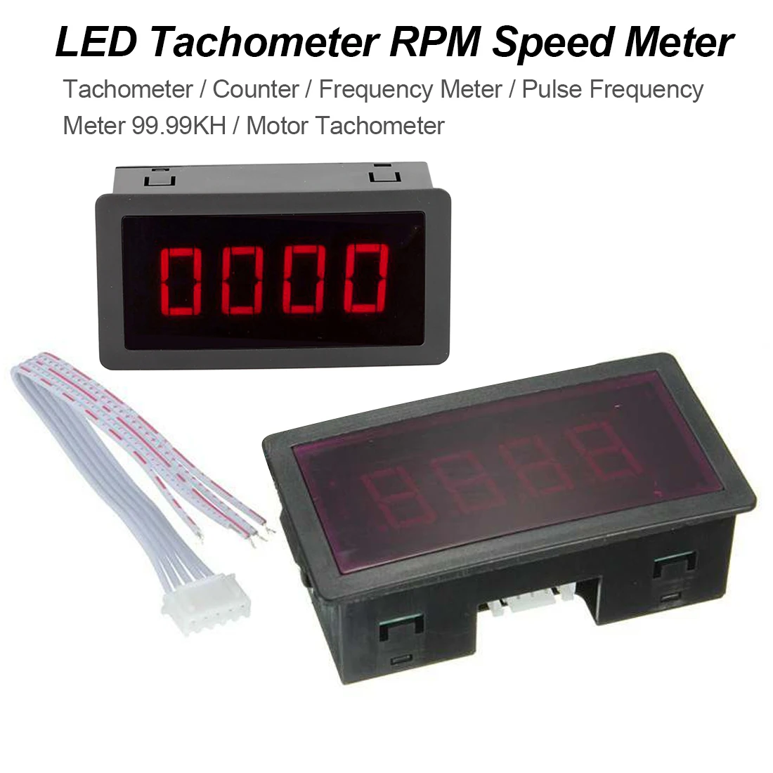

NPN 10-9999RPM/0.5RPM Tachometer counter LED Red Tachometer RPM Speed Meter 4 Digital+Hall Proximity Switch