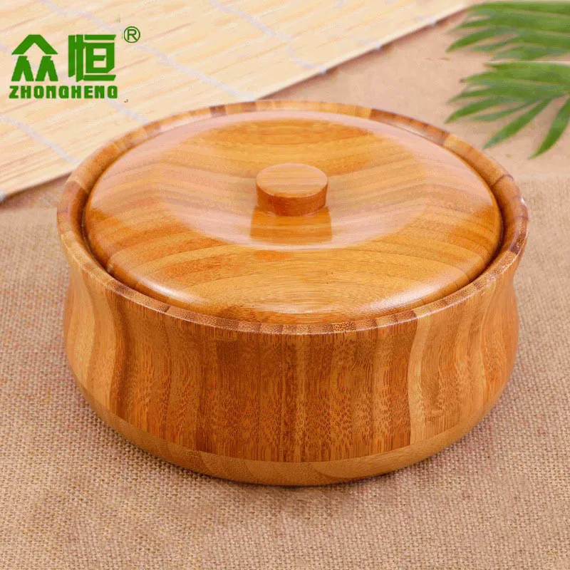 Bamboo Bowl Lid Primitive Handmade Beer Rice Water Househould Eco Friendly Milk Tea Noodles