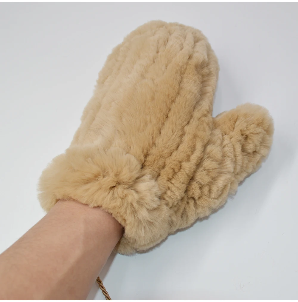 2019 новый натуральный настоящий мех кролика перчатки Хорошие эластичные женские вязаные варежки из натурального меха кролика Женские