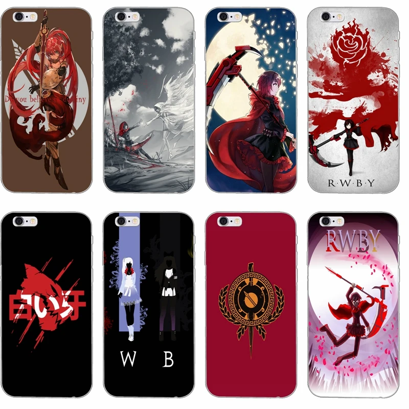 

popular game RWBY Silicone Soft phone case For iPhone 4 4s 5 5s 5c SE 6 6s plus 7 7plus 8 8plus X