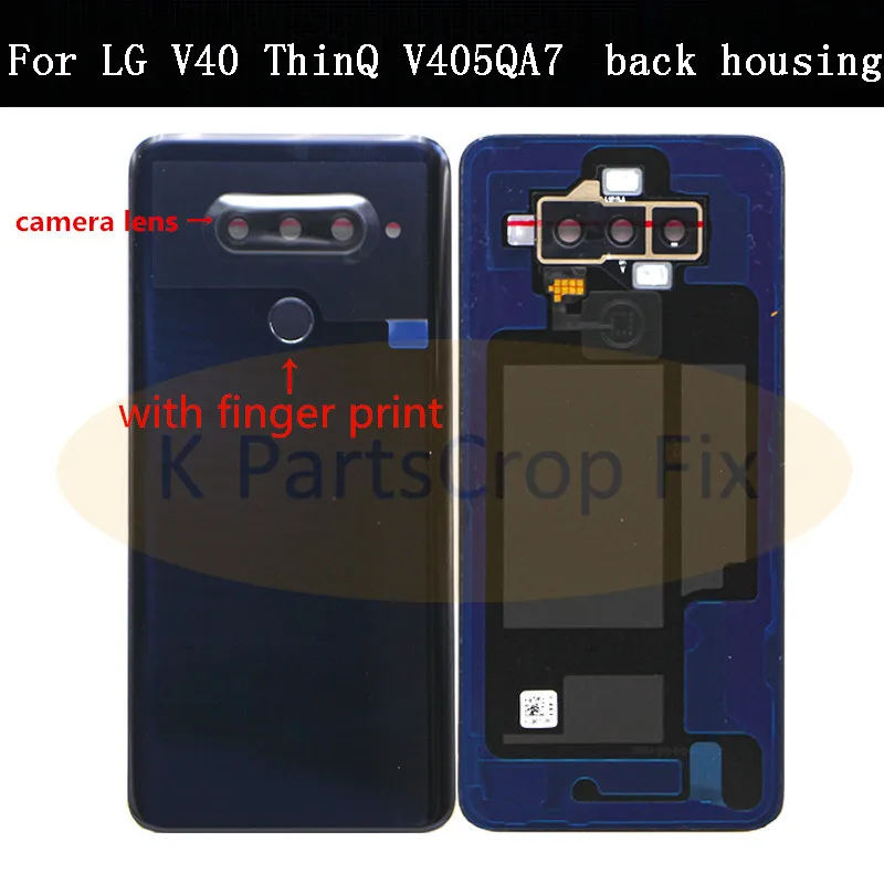 

Back Housing For LG V40 ThinQ V405QA7 V405UA V405TAB V405UA0 Back Battery Cover Rear Door Case with fingerprint camera glass