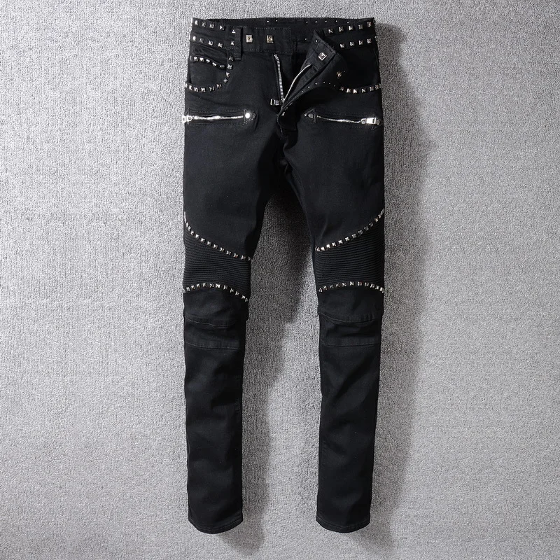 Metal Rock Punk Rivet Spike Pants a11