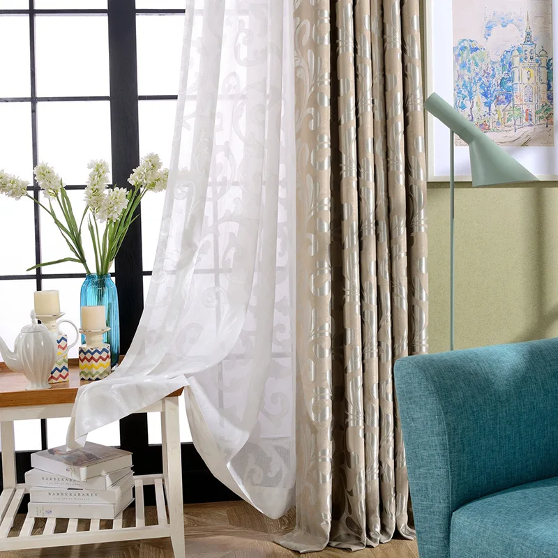 

Simple Modern Cationic Jacquard Shading Curtains for Living Dining Room Bedroom.