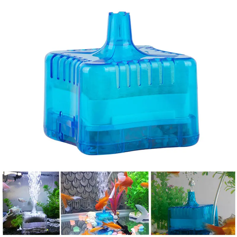 Sturdy Biological Filtration Fish Oxygen Pump Plastic Filter System Square Water Cycle Family Aquarium