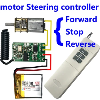 

wireless remote control switch 433mhz rf transmitter receiver 3.7v 5v 9v 12v motor Forward Reverse steering Controller module