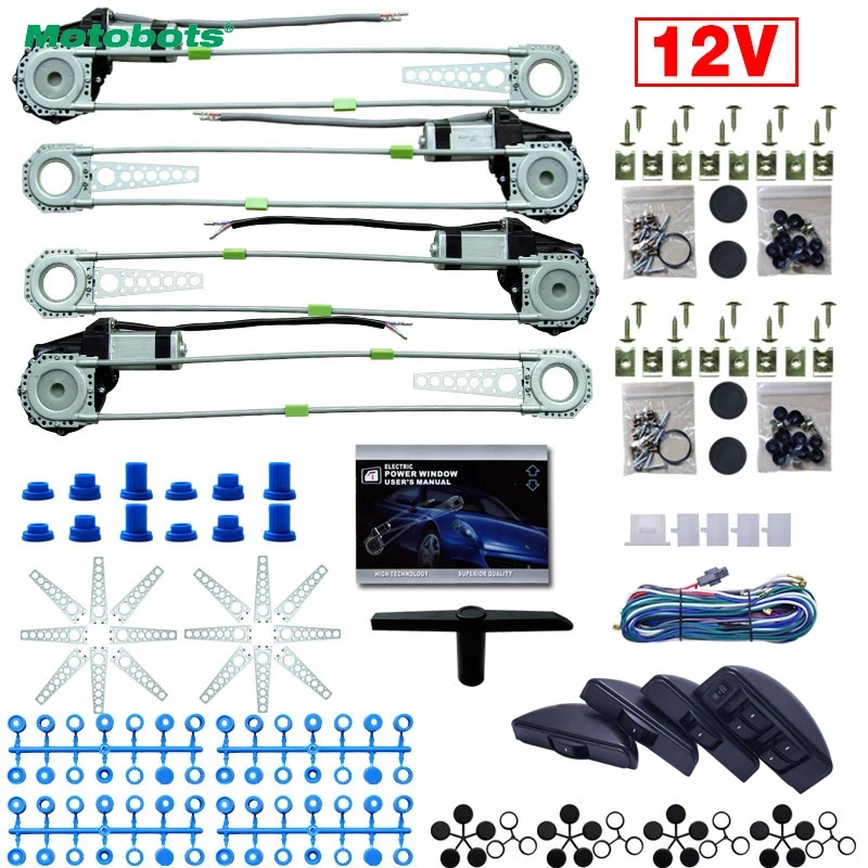 

MOTOBOTS Universal Car/Auto 4 Doors 8pcs/Set Moon Swithces with Harness Cable Electronice Power Window kits DC12V #HQ3754