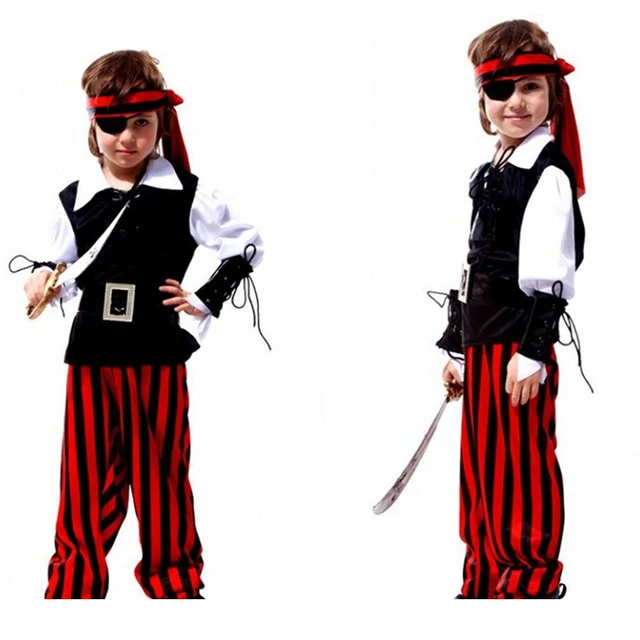 Fantasia De Pirata Infantil,caribe,jack Sparrow, Kit 6 Peças