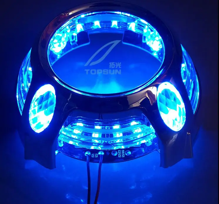 

Projector Bezel Shroud with LED Light for Panamera Style for All 3.0 inch Projector Lens as DRL, Angel Eyes, Devil Eyes
