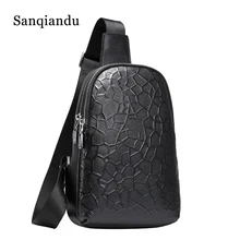 Sanqiandu Новая мужская сумка из натуральной кожи Повседневная сумка через плечо для мужчин модная мужская нагрудная сумка на плечо