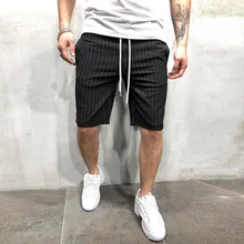 Летние мужские повседневные короткие штаны джоггеры полосатые Лоскутные карманные трусы на верёвочках длиной до колена мужские короткие брюки