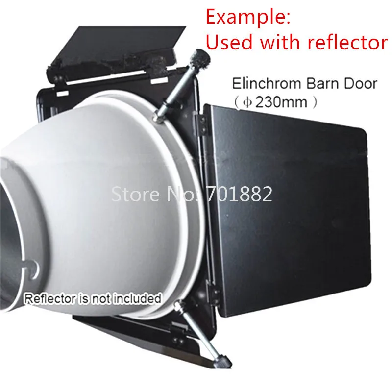 Nicefoto 230mm Metal Elinchrom Hood Barn Door Filter Kit for Elinchrom Reflector SN-12 (3)