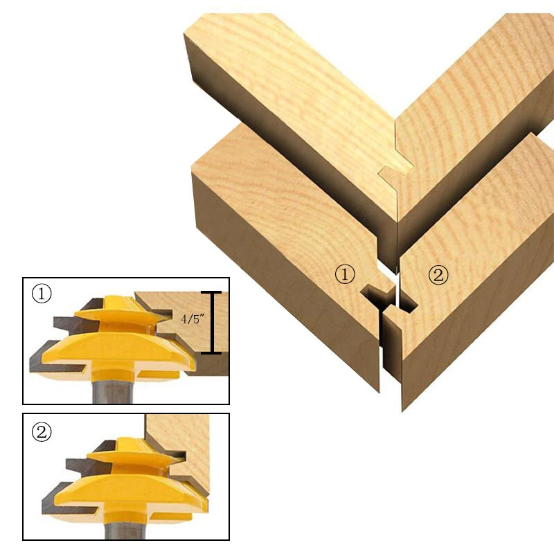 Деревообрабатывающий стопорный торцовочный фреза 45 градусов ширина 4/5 дюйма деревообрабатывающее сверло 8 мм хвостовик шип резец деревообрабатывающие фрезы