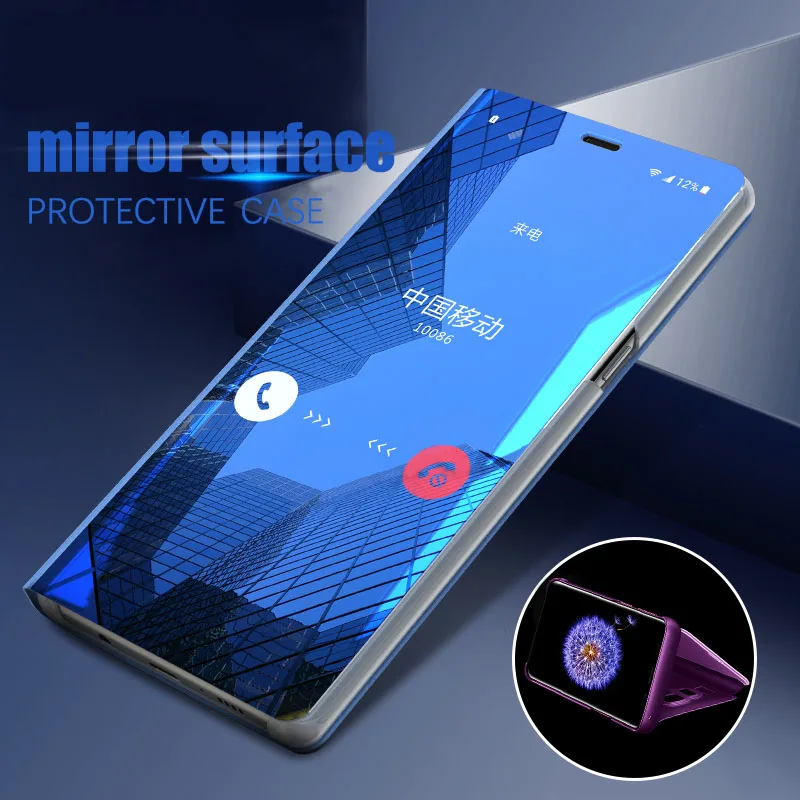 

Crouch Mirror Phone Case For iphone Xs Max Xr 7 8 Luxury Flip Stand Clear View Flip Case For iPhone 7 8 6 6s Plus X Xs Max Cover