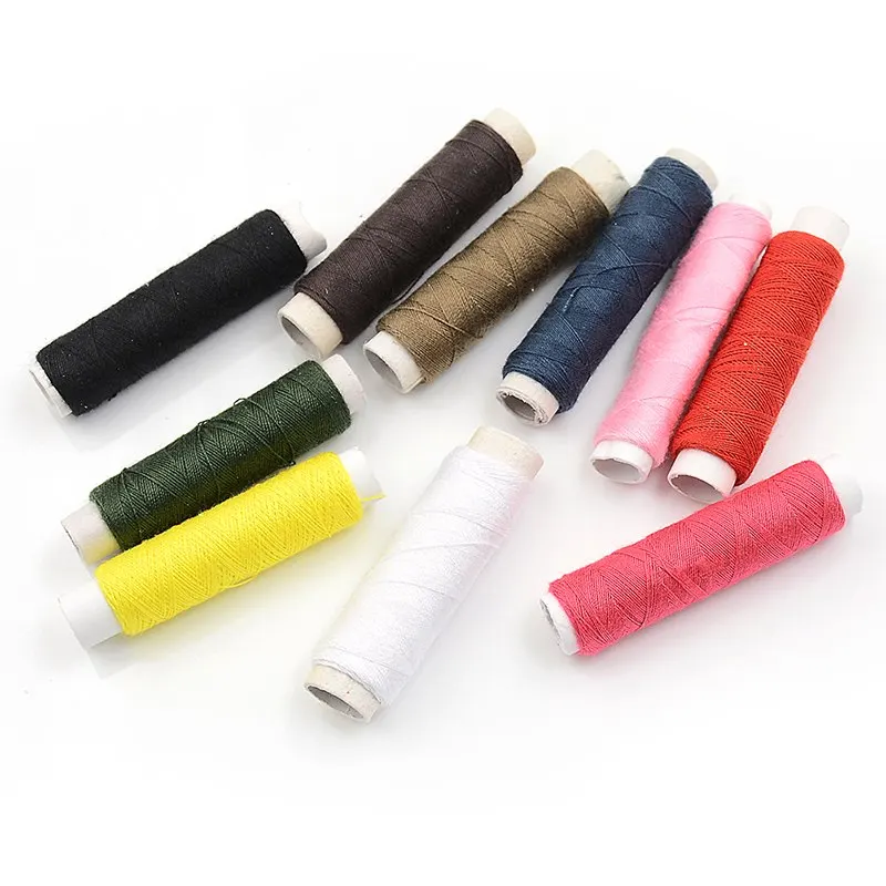 New 10pcs 50m/Roll Handmade Flat Waxed Sew Wax line Thread 150D Cord Sewing Craft Tool Hand Stitching For DIY Leather