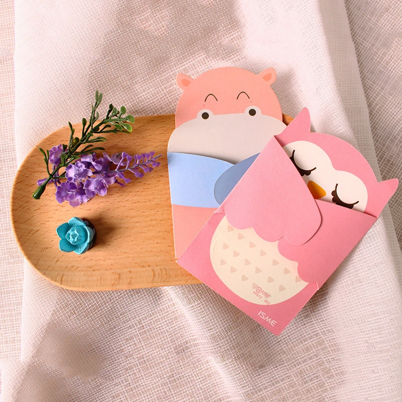 2 Pieces Embrasser De L Amour Dessin Anime Animal Petite Carte Avec Enveloppe Kawaii Message Anniversaire Cartes De Voeux Vacances Universel Enfants Cadeau Aliexpress