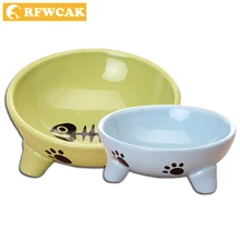 

RFWCAK Dog Bowl Ceramics Pocket-portable Travel Feeding Tableware Water Bowl For Pet Dog Cat Puppy Food Bowl Water Dish