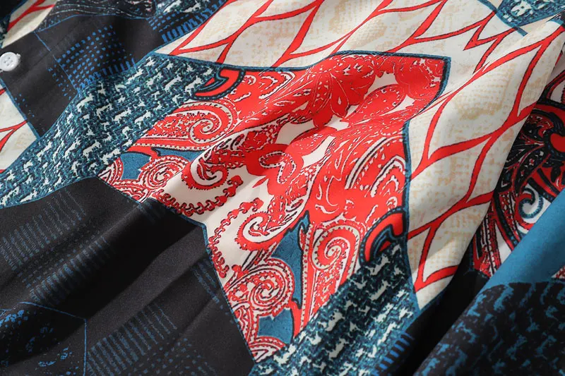Ukiyo E Geometry Patchwork Shirts 3
