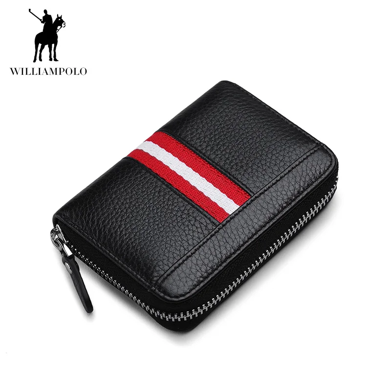

WILLIAMPOLO Leather ID Business Card Holder Travel Credit Wallet For Men Purse Case Driving License Bag PL175117-119