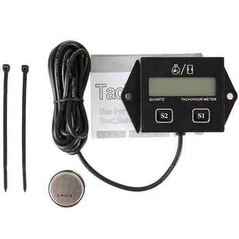 

Replaceable Battery Changeable Digital tach Hour Meter Tachometer for paramotor ATV RL-HM011A Free shipping