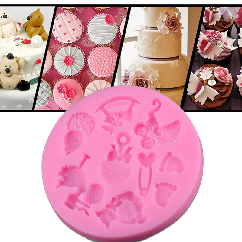 

3D Silicone Baby Shower Party Fondant Cake Decorating Mold Cake Sugar Craft Chocolate Moulds DIY Tools Cristmas Decoration