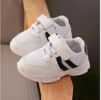 

Kids White Shoes Breathable Mesh Shoes Girls Boys Leather Sneakers Light Weight Casual Kids Sports Children Shoes