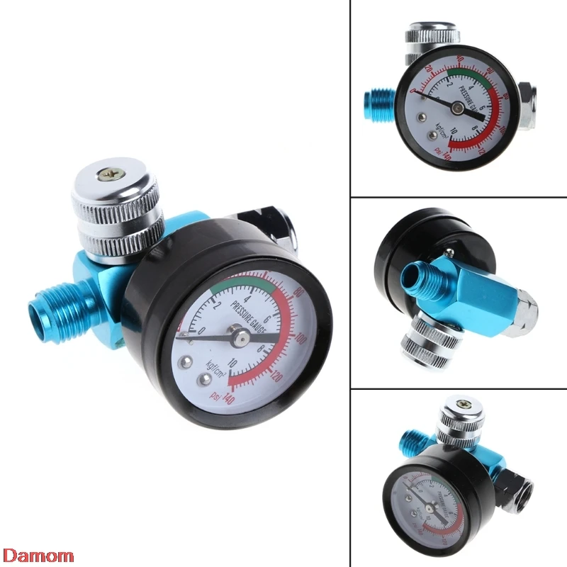 

New 1/4'' BSP HVLP Spray Gun Air Regulator Tool Pressure Gauge Diaphragm Control