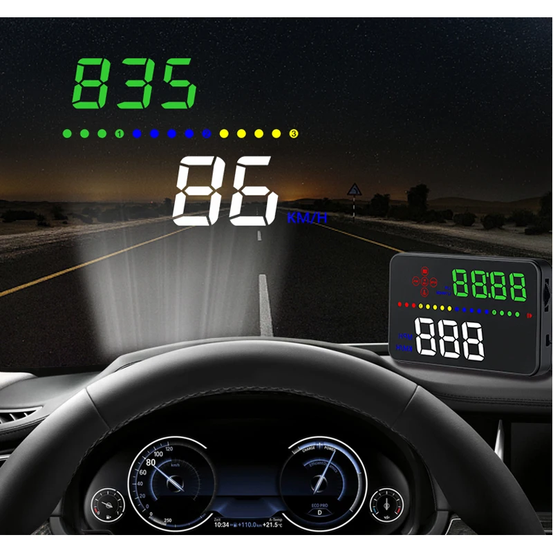 V9 Car Mounted HUD Head Up Display GPS Digital Speedometer Windshield Speed  Projector Auto Electronics Accessories - AliExpress