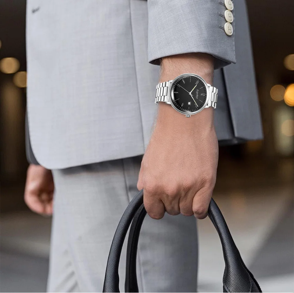 Fantor роскошные часы для мужчин Лидирующий бренд Нержавеющая сталь Золото Кварцевые Дата водонепроницаемые наручные часы для мужчин s Бизнес повседневные часы для мужчин