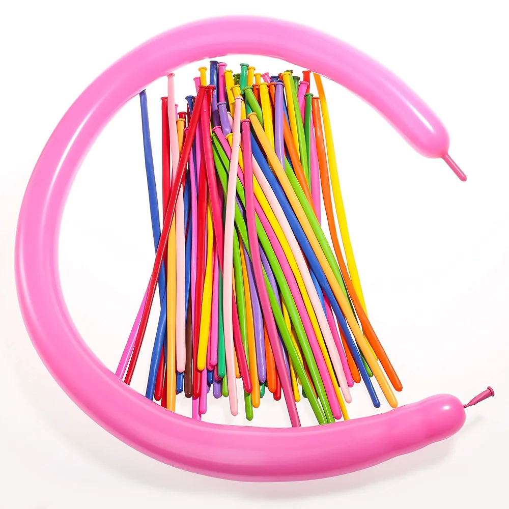 100 Premium Quality 260q Twisting Animal Latex Balloons Assorted Color