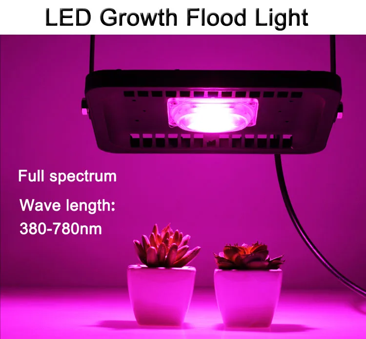Полный спектр светодио дный растут прожектор IP65 Водонепроницаемый высокое Мощность 30 Вт 50 Вт 100 Вт 220 В для растений с разъемом ЕС роста