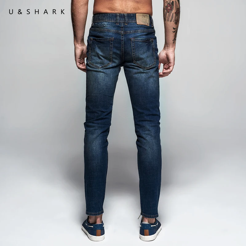 U & SHARK Осенние новые классические синие джинсовые штаны мужские Брендовые брюки