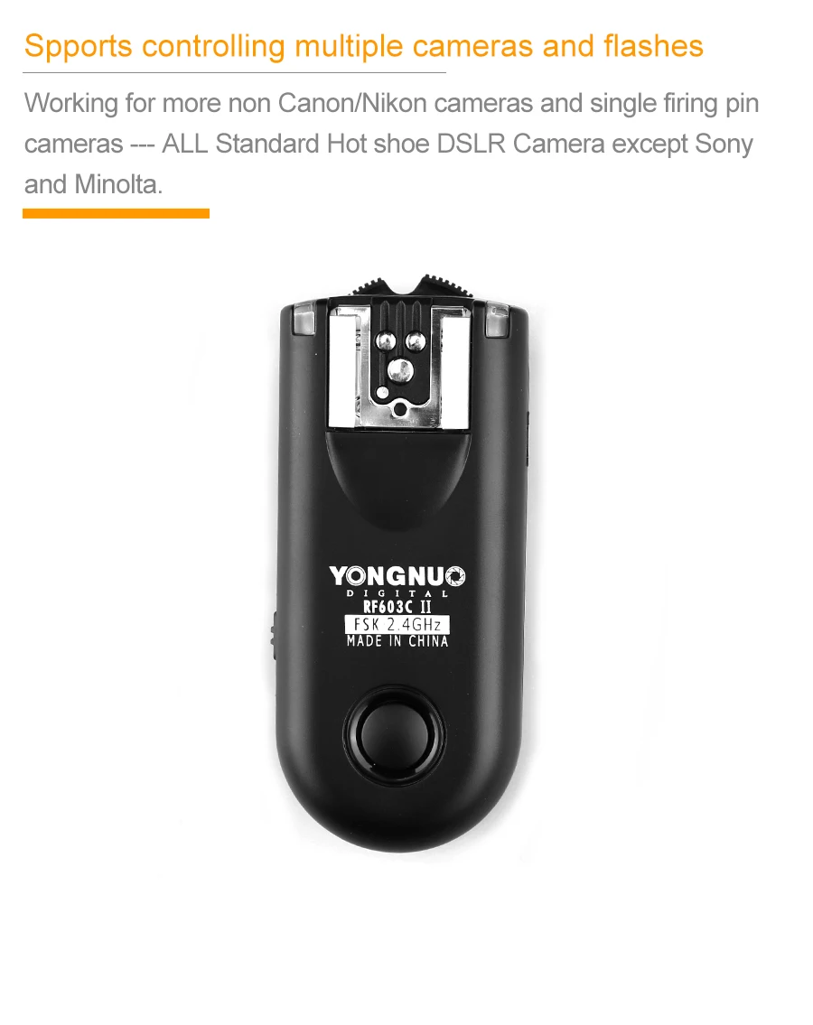 YONGNUO RF-603 II Flash Trigger 2 трансивера набор спуска затвора для Canon RF-603 II C1 C3