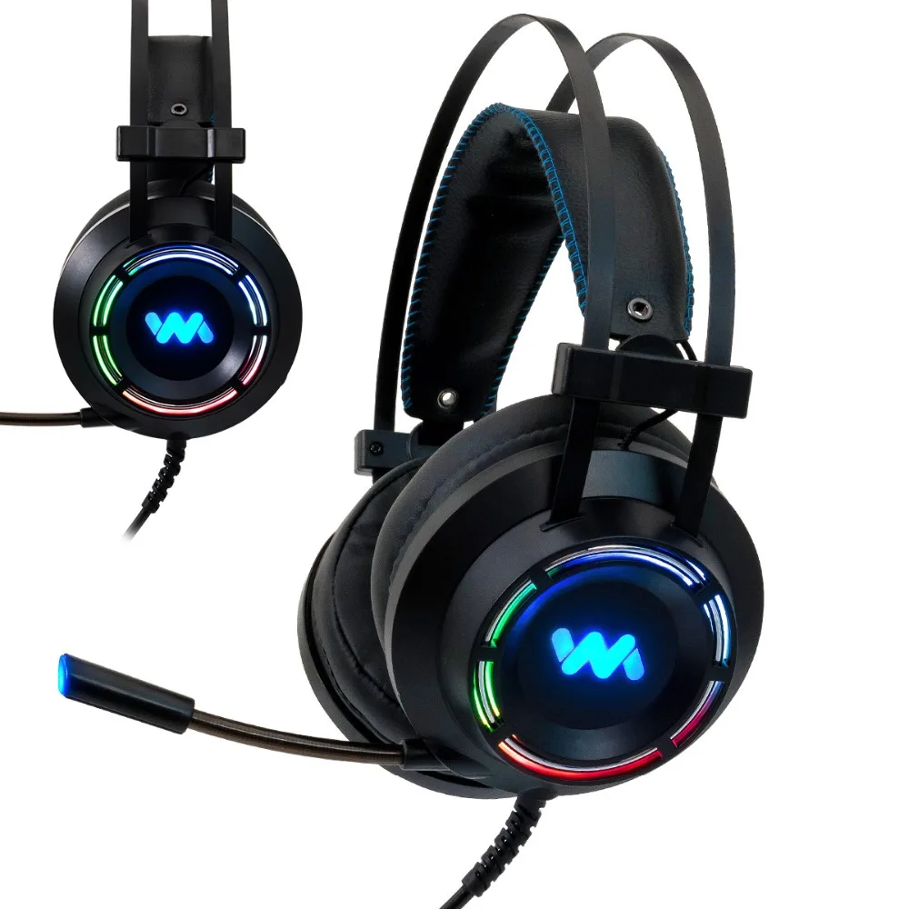 Billige Beruf Gaming Headset mit BOX Tiefe Bass Spiel Kopfhörer mit Mikrofon für Computer Gamer 7,1 USB Kanal Surround Sound