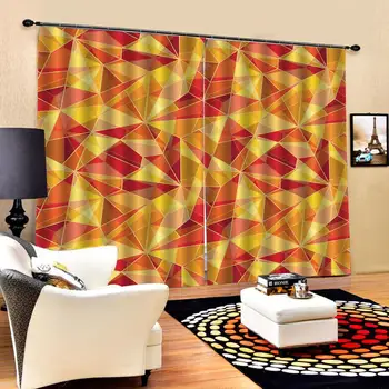 

Blackout curtain yellow curtains for living room bedroom 3D Curtain Luxury Blackout Window Curtain Living Room
