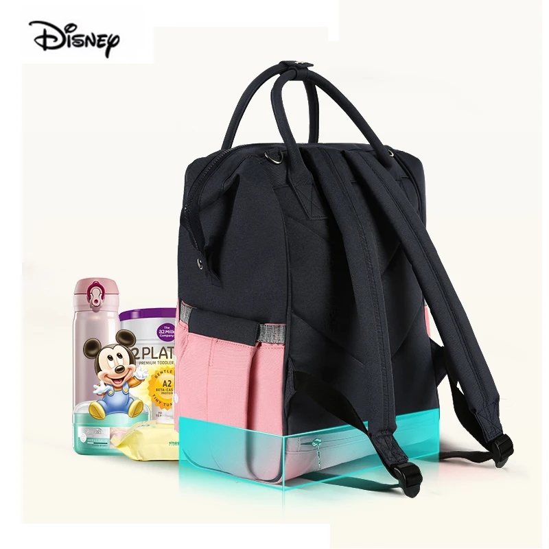 Модная сумка для мамы с изображением Диснея Минни, большая емкость, usb-нагреватель, изоляционный розовый рюкзак для подгузников, Детская сумка для мамы, Прямая поставка