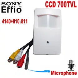 Hqcam 700TVL камеры Mini 1/3 "Sony CCD 960 H безопасности в помещении CCTV PIR mini камеры MINI CCD внешних микрофон 4140 + 810 \ 811