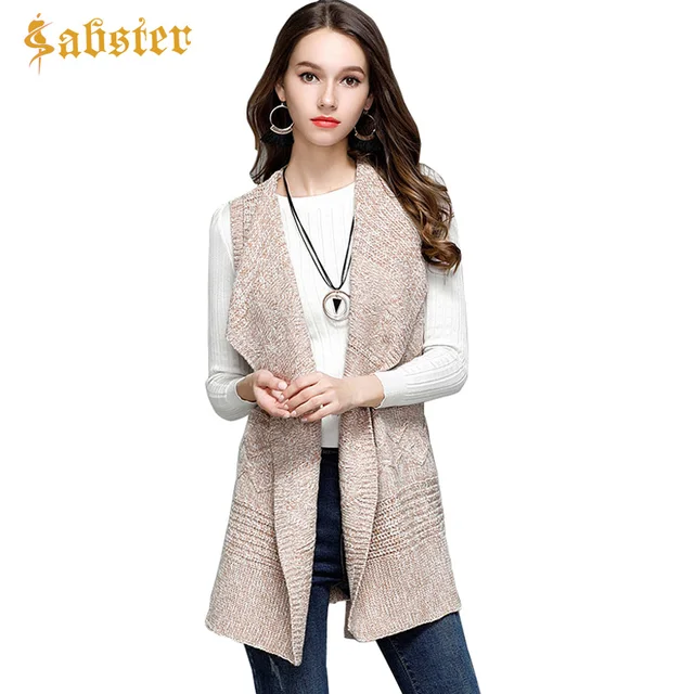 New Fashion Women's Clothing Knit Vest Women Long Cardigans Sweater