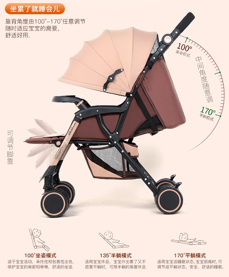 Коляска для малышей-близнецов, съемная, может сидеть, наклоняясь, легкая четырехколесная коляска с двойным зонтиком
