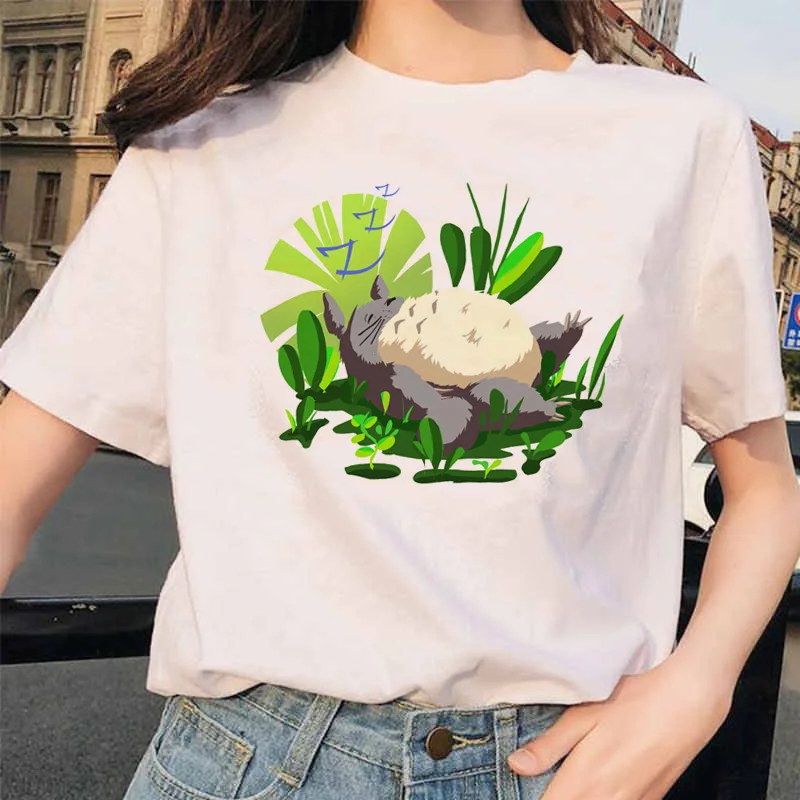 Totoro Унесенные призраками студия Ghibli femme Футболка японская женская ulzzang футболка аниме Хаяо Миядзаки женская футболка Харадзюку 90s - Цвет: 5544