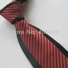 Yibei Coachella Мужские галстуки черный Окаймленный красный полосатый галстук в деловом стиле для мужчин платье Вечерние модные галстуки