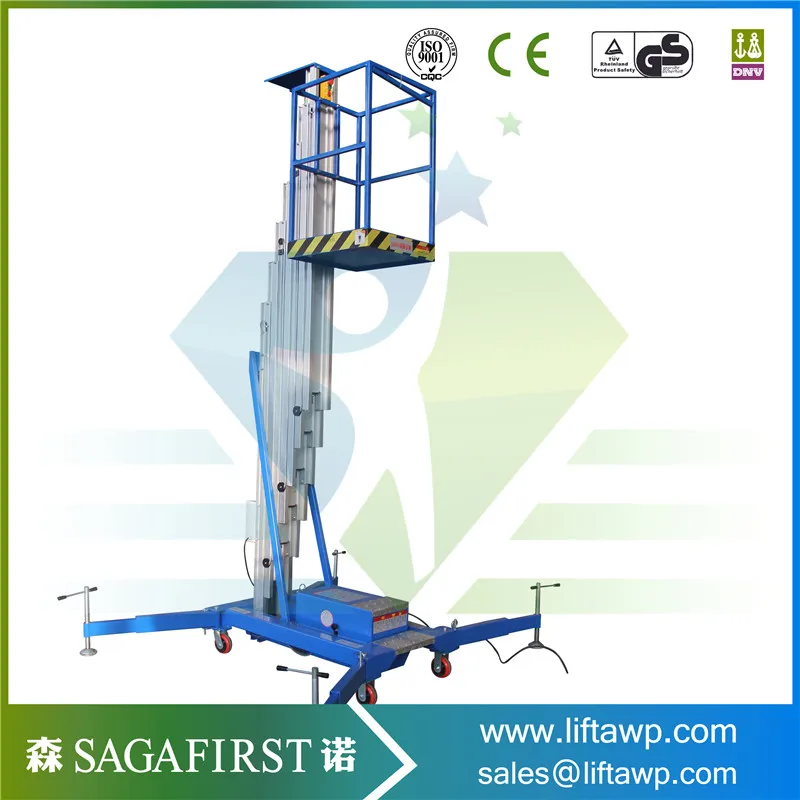 

2019 new Alumnium lift platform with side wheels Dual mast